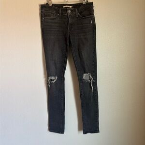 Levi's Black Distressed Skinny Jeans